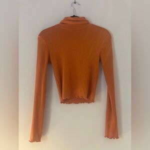 Forever 21 Orange Turtleneck Top S-Small